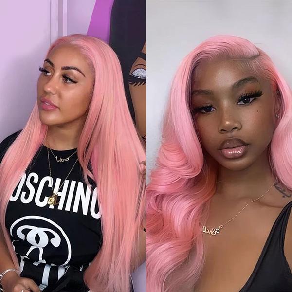 VSHOW Anime Girl With Pink Hair Body Wave Lace Front Wigs Light Pink Hair Cosplay Wigs Hair Color Ideas - Image 3