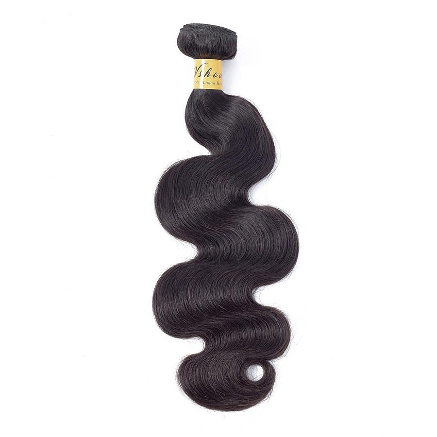 VSHOW HAIR Premium 9A Peruvian Human Virgin Hair Body Wave Natural Black 3 Bundles Deal - Image 3