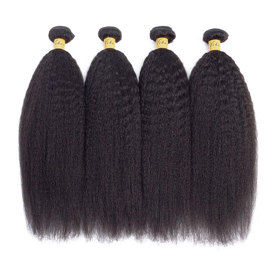 VSHOW HAIR Premium 9A Peruvian Virgin Human Hair YaKi 3 or 4 Bundles with Closure Popular Sizes - Image 2