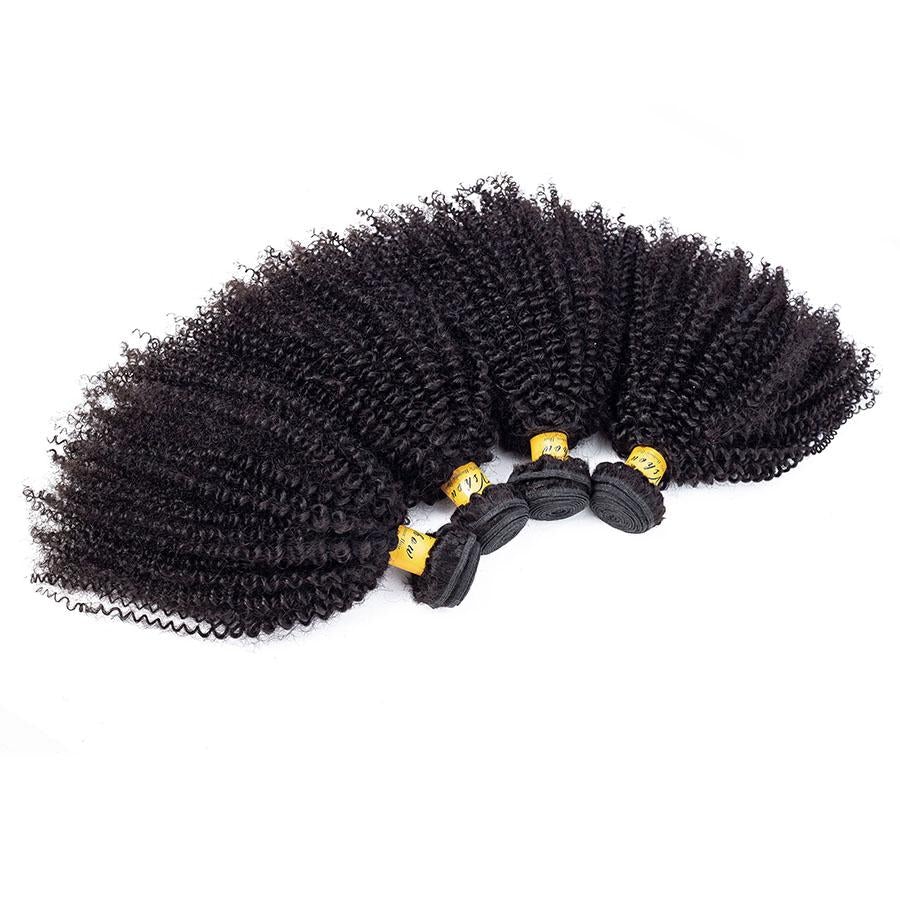 VSHOW HAIR Premium 9A Peruvian Human Virgin Hair Afro Curly Natural Black 4 Bundles Deal - Image 5