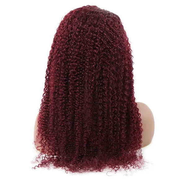 VSHOW HAIR Premium Burgundy 99J Kinky Curly Hair Headband Wigs 180% Density Glueless None Lace Wig - Image 3