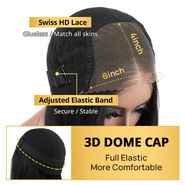 Sara Recommend Water Wave Bob Wig HD Lace Wear Go Wig Glueless Human hair Wigs 180% Density - Image 4