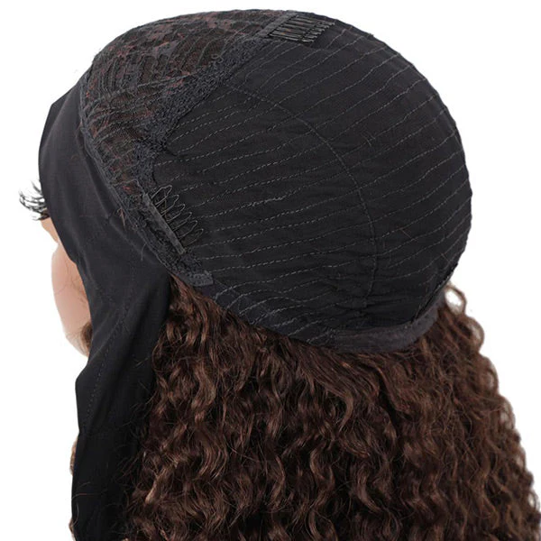 VSHOW HAIR Premium #2 Dark Brown Water Wave Hair Headband Wigs 180% Density Glueless None Lace Wig - Image 6