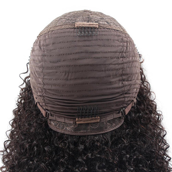 VSHOW Stunning Look Bob Kinky Curly Human Hair Wigs with Bangs Natural Black - Image 5