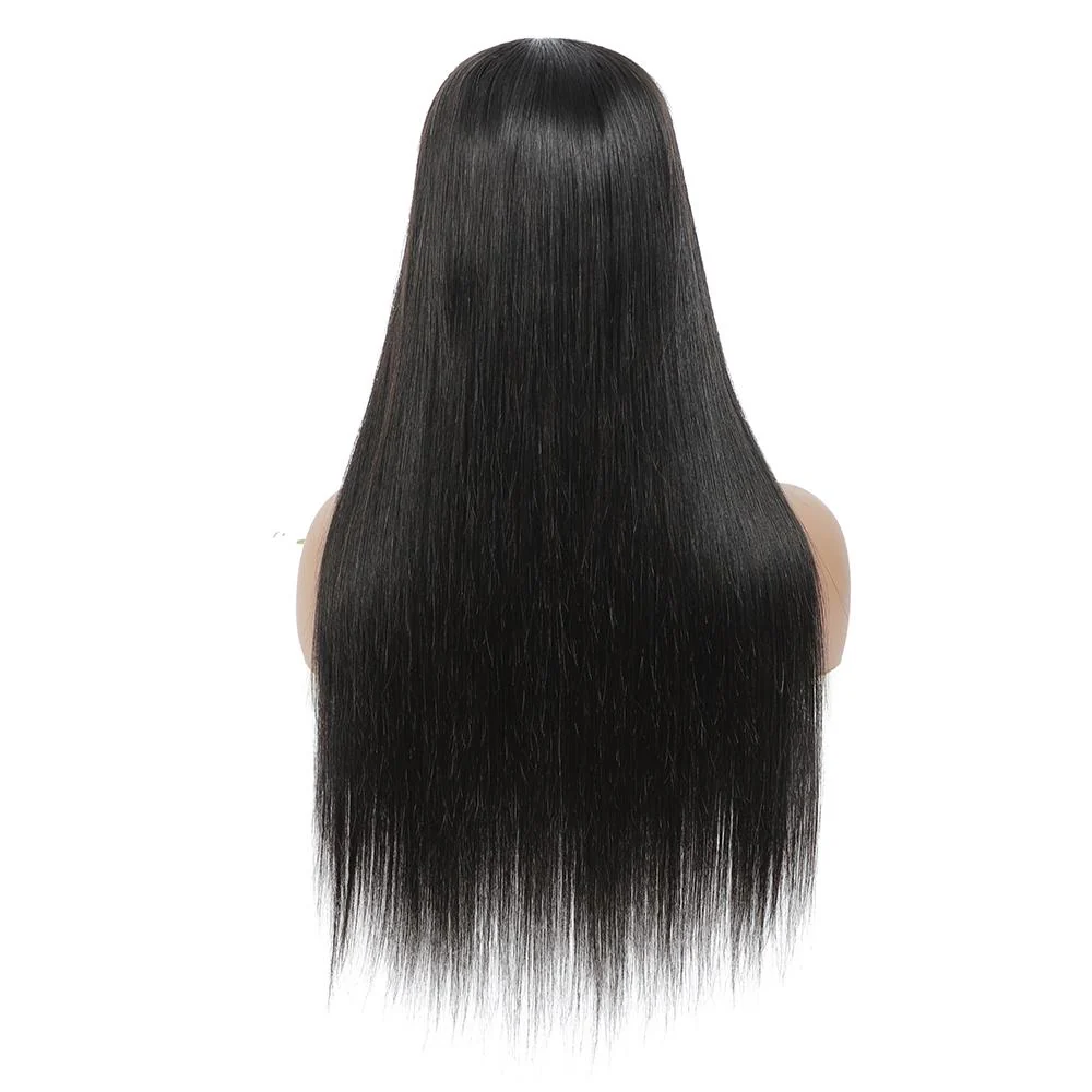 VSHOW Straight Hair Lace Part Wig Deep Middle Part 4 Inch Natural Black - Image 6