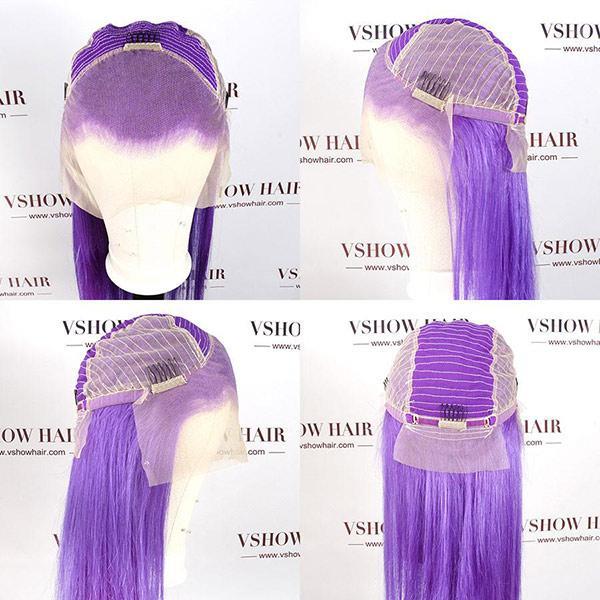 VSHOW Purple Hair Ideas Straight Hair Hairstyles Lace Front Wigs Human Hair 13x4 And 4x4 Lace Wigs - Image 4