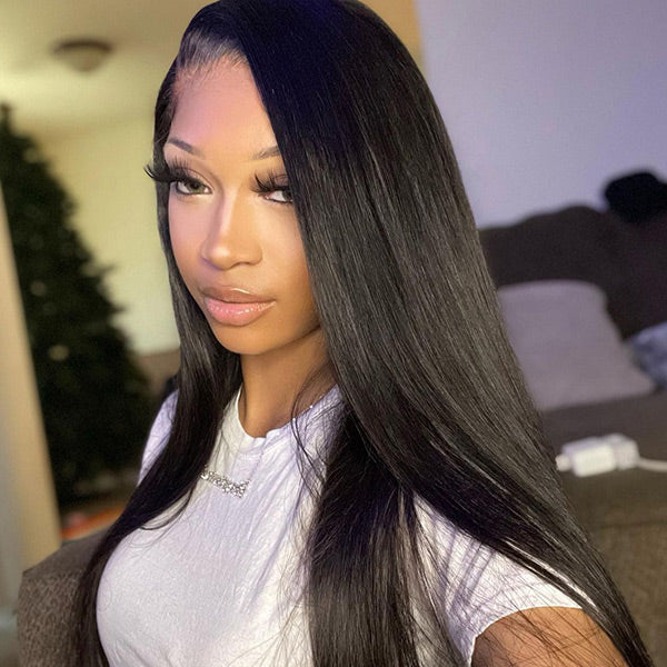 VSHOW Bleached Knots Silky Straight Human Hair Wigs 13x4 Invisible Swiss HD Lace Front Wigs - Image 3
