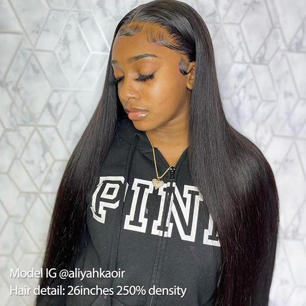 VSHOW Bleached Knots Silky Straight Human Hair Wigs 13x4 Invisible Swiss HD Lace Front Wigs - Image 4