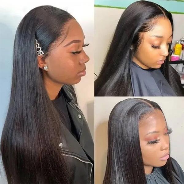 VSHOW Bleached Knots Silky Straight Human Hair Wigs 13x4 Invisible Swiss HD Lace Front Wigs - Image 5
