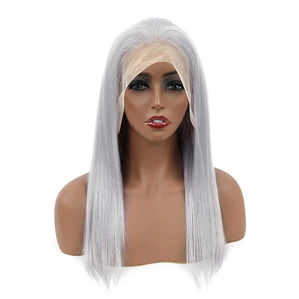 VSHOW Gray Hair Styles Straight Hair Balayage Ash Grey Hair Lace Front Wig Human Hair - Image 5
