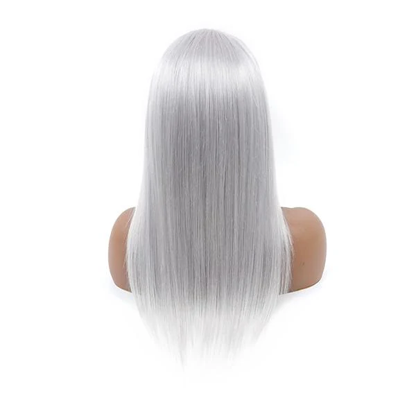VSHOW Gray Hair Styles Straight Hair Balayage Ash Grey Hair Lace Front Wig Human Hair - Image 7