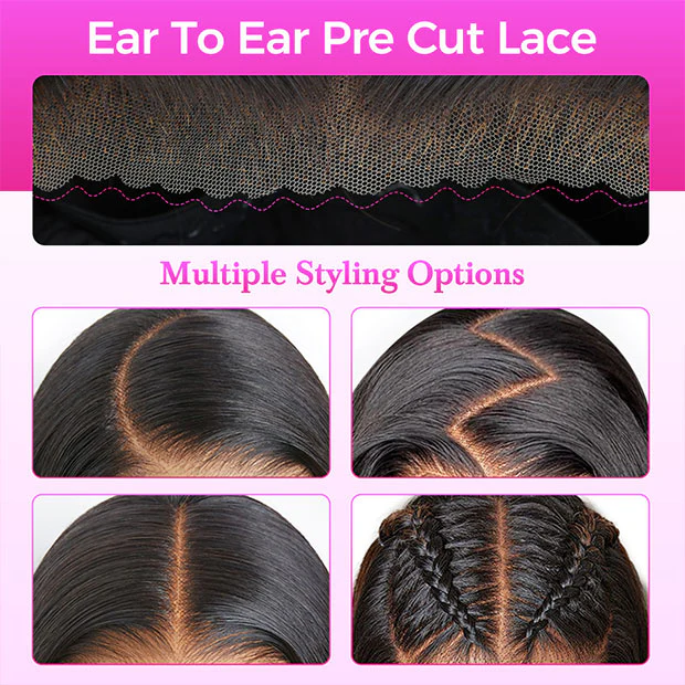 VSHOW Deep Wave 13X4 13X6 Pre Cut Lace Glueless Human Hair Wigs With Drawstring - Image 5