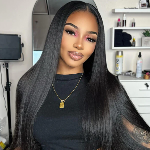VSHOW Silky Straight 360 Transparent Lace Frontal Wigs With Bleached Knots& Pre Cut Lace Adjustable Cap Size - Image 6