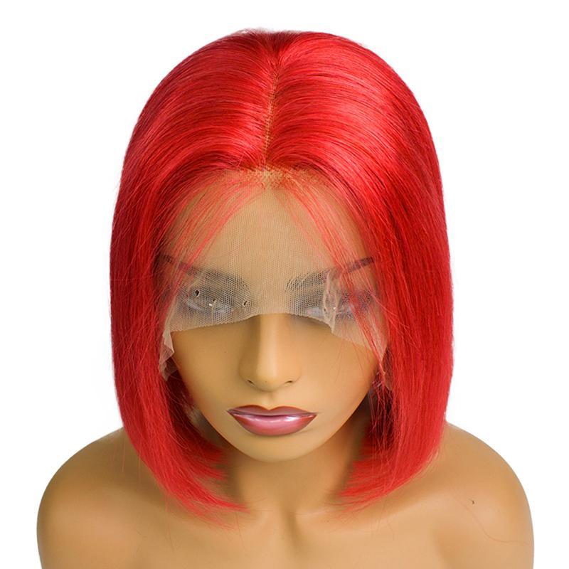 VSHOW HAIR Bob Straight Human Hair Colored 13x4 Lace Front Wigs 99J Red #2 #4 #6 Ginger Color - Image 6