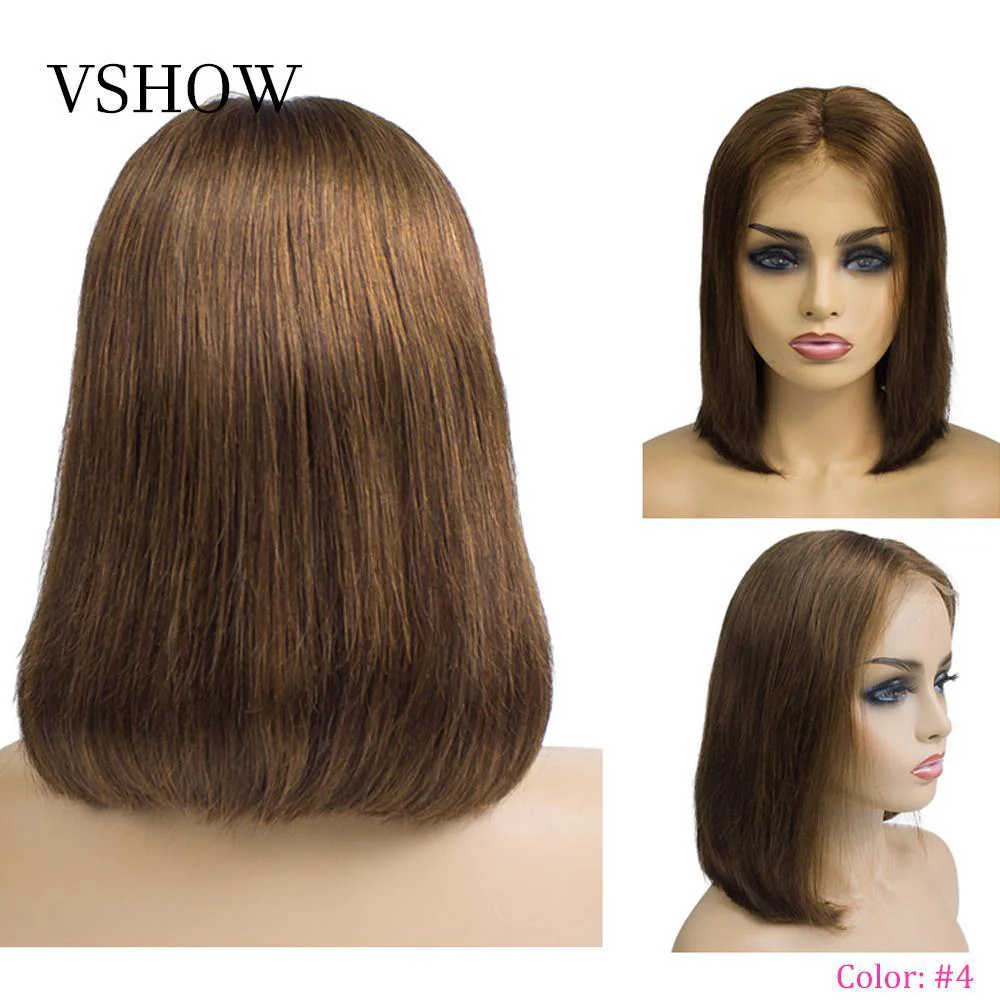 VSHOW HAIR Bob Straight Human Hair Colored 13x4 Lace Front Wigs 99J Red #2 #4 #6 Ginger Color - Image 8