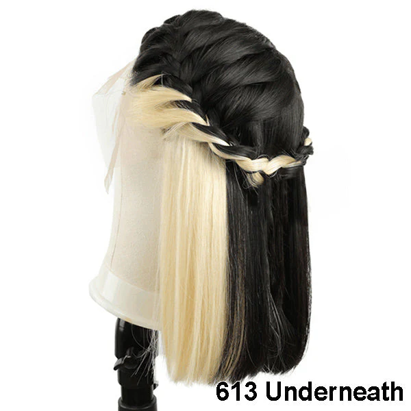 VSHOW Bob Straight Hair High Density Peekaboo Highlights Underlight Lace Front Wigs Blonde Pink Red Purple - Image 3