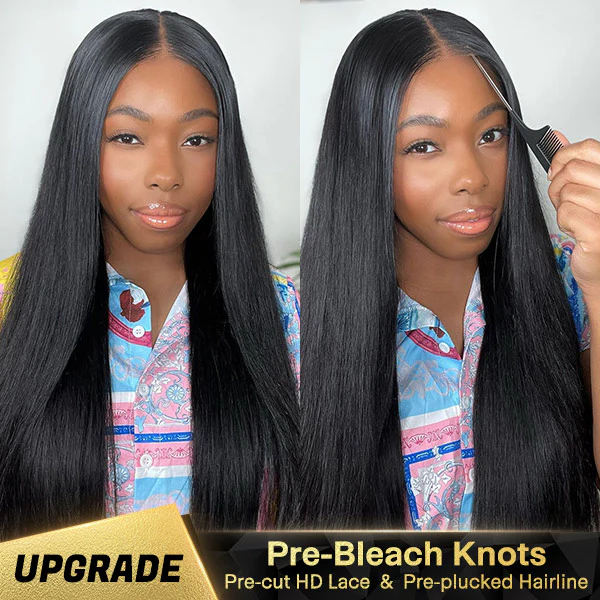 VSHOW Straight Hair 10x6 Lace Front Wigs Bleached Knots Glueless Wear Go Wigs Pre-cut HD Lace Wigs - Image 3