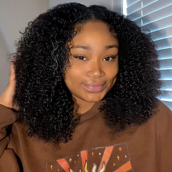 Vshow Afro Curly Hair Pre-plucked Glueless Wear Go Wigs Pre-cut HD Lace Wig - Image 4