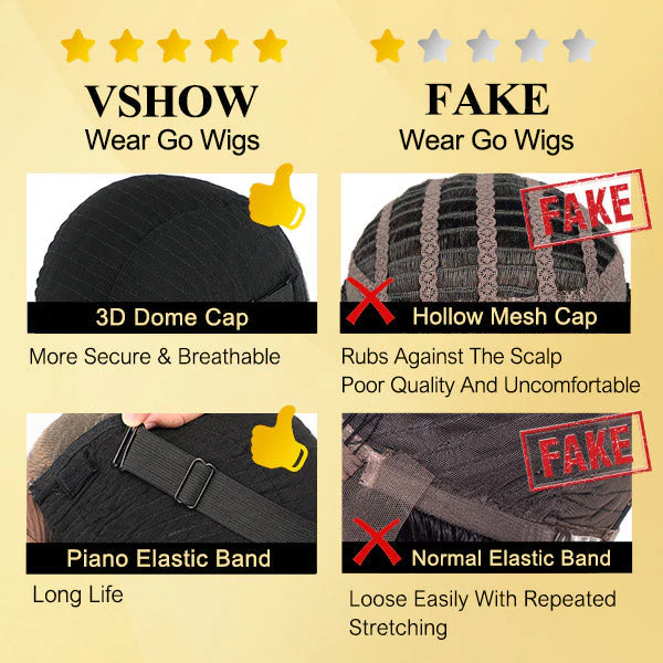 Vshow Pre-cut 4x6 HD Lace Wigs Pre-plucked Hairline Deep Wave Hair Glueless Wear Go Wigs - Image 5