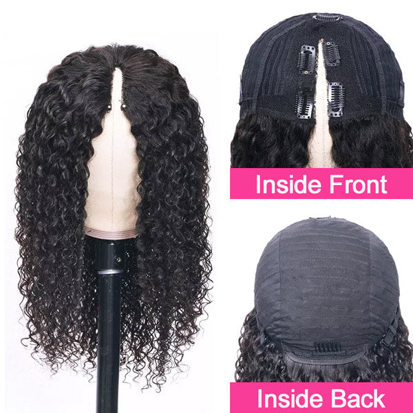 VSHOW Glueless Wigs V Part Wig Water Wave Hair Human Hair Wig - Image 3