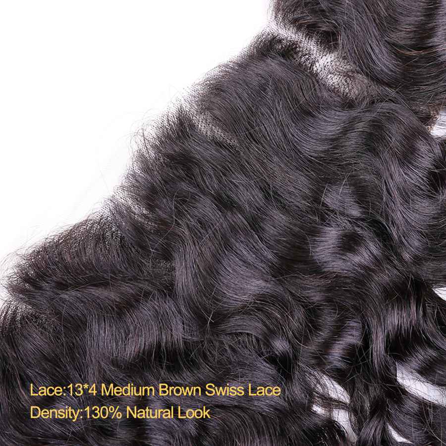 VSHOW HAIR 100% Virgin Human Hair Natural Wave 13x4 Lace Frontal Natural Black - Image 5