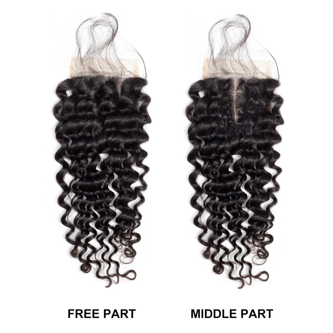 VSHOW HAIR Premium 9A Brazilian Human Virgin Hair Deep Wave 4 Bundles with Pre Plucked Closure Deal Natural Black - Image 5