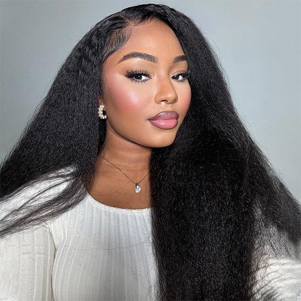 VSHOW Drawstring Glueless Wigs Kinky Straight Hair V Part Wigs 250% Density Human Hair Wigs For Black Women - Image 3