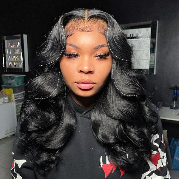 Layered Cut Pre-bleached 7x5 Wear Go Wigs 180% Density Face-Framing Body Wave Human Hair Wigs - Image 4