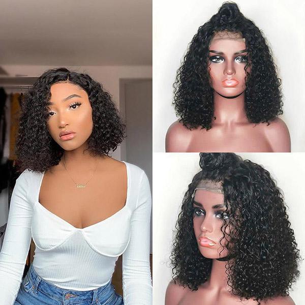 VSHOW Short Bob Kinky Curly Human Hair Wigs 13x4 Lace Front Wigs For Women - Image 3