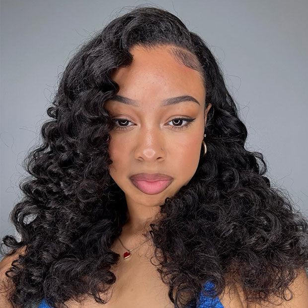 Pre Wand Curls Kinky Straight Wigs 250% Density 3 In 1 Half Wigs For Beginners Flip Over Human Hair Wig - Image 3