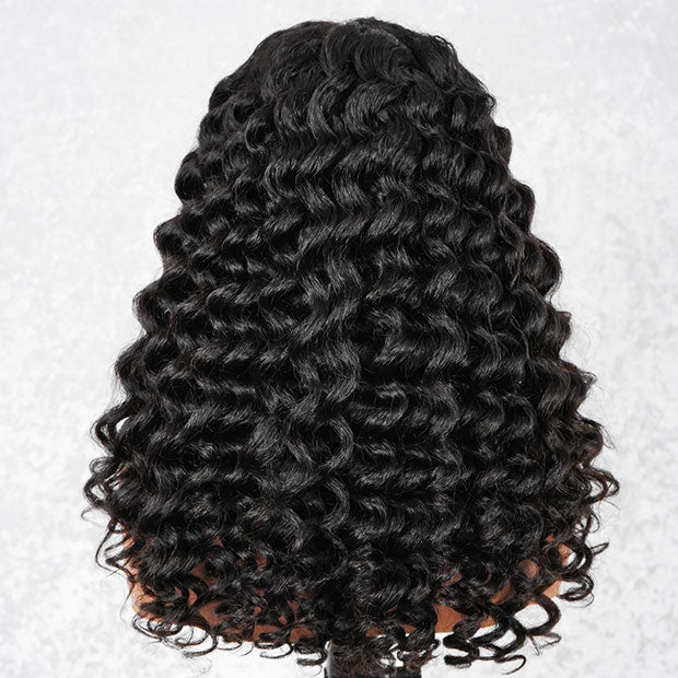 Pre Wand Curls Kinky Straight Wigs 250% Density 3 In 1 Half Wigs For Beginners Flip Over Human Hair Wig - Image 9