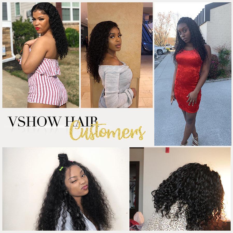 VSHOW Water Wave Human Hair Full Lace Wigs Natural Black - Image 3