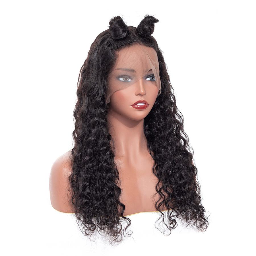 VSHOW Water Wave Human Hair Full Lace Wigs Natural Black - Image 4