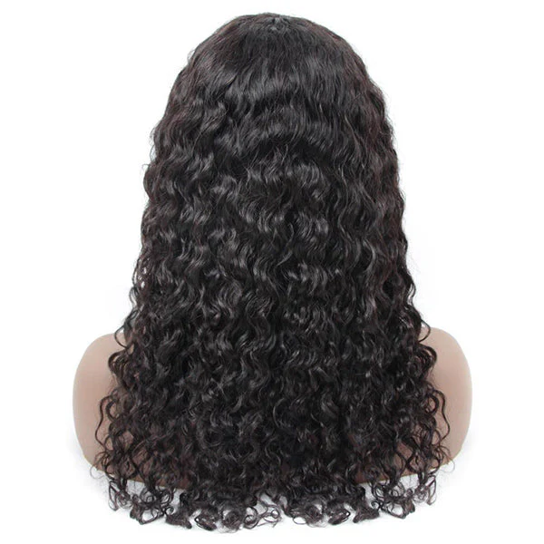 VSHOW HAIR Premium 9A Water Wave Human Hair None Lace Wigs with Bangs - Image 4