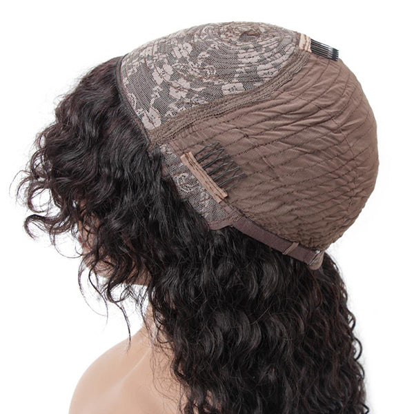 VSHOW HAIR Premium 9A Water Wave Human Hair None Lace Wigs with Bangs - Image 7