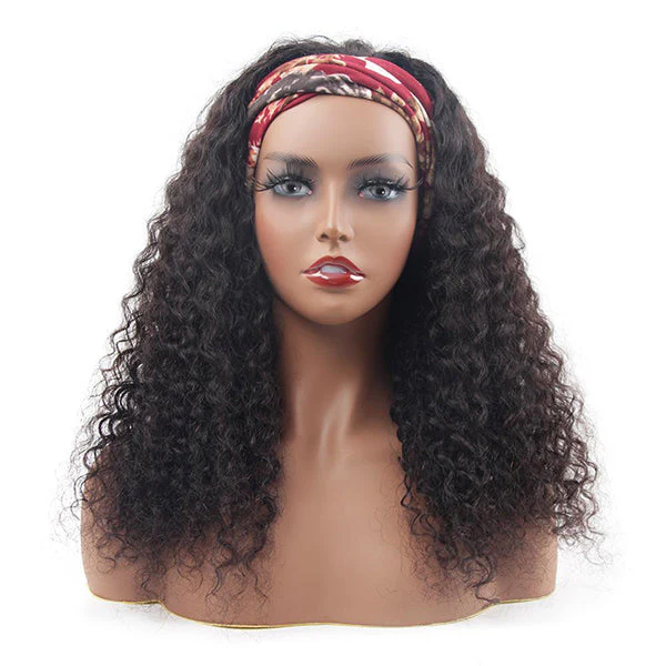 VSHOW HAIR 250% Density Water Wave Headband Wig Scarf Wig No Gel Glueless Curly Human Hair Wigs - Image 4