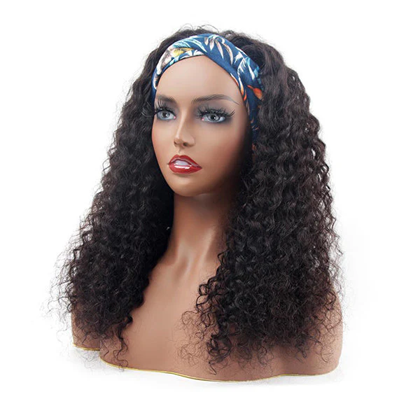 VSHOW HAIR 250% Density Water Wave Headband Wig Scarf Wig No Gel Glueless Curly Human Hair Wigs - Image 6