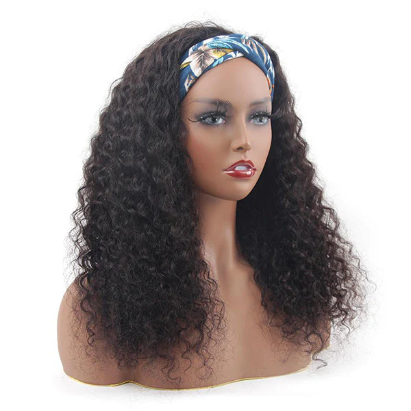 VSHOW HAIR 250% Density Water Wave Headband Wig Scarf Wig No Gel Glueless Curly Human Hair Wigs - Image 7