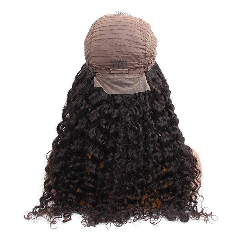 VSHOW Water Wave Human Hair 4x4 Lace Closure Wigs Curly Lace Wigs Natural Black - Image 6