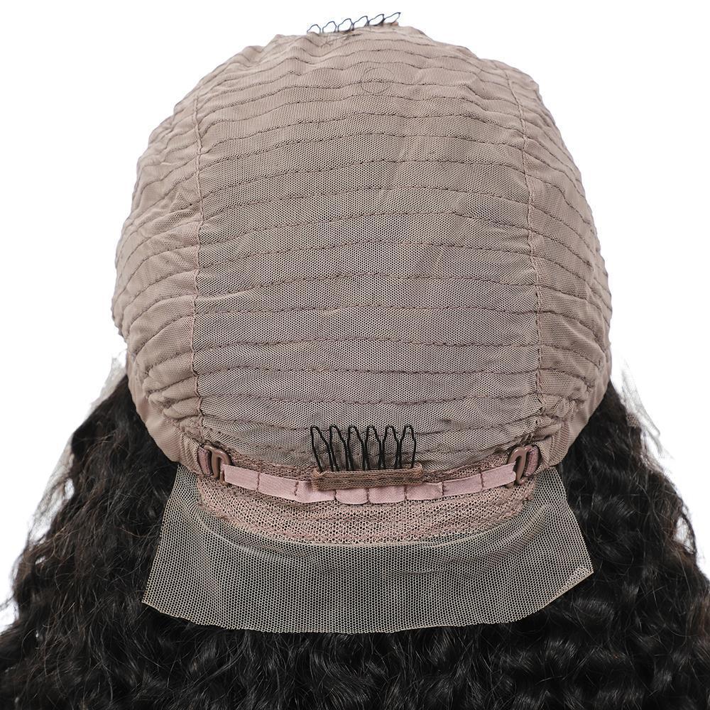 VSHOW T Part Wigs Glueless Water Wave Lace Part Wigs Deep Middle Part 4 Inch Natural Black - Image 6
