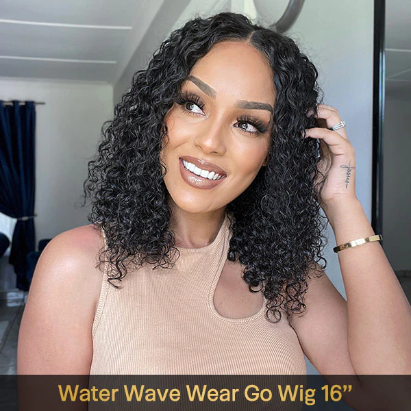 Bob Wigs Water Wave Wear Go Glueless Wigs 4x6 HD Lace Closure Wigs - Image 2