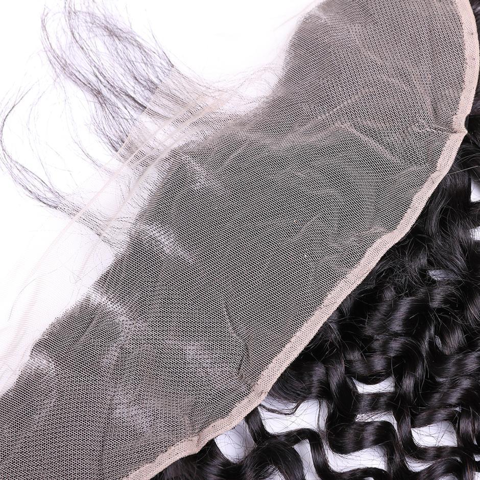 VSHOW HAIR 100% Virgin Human Hair Water Wave 13x4 Lace Frontal Natural Black - Image 4