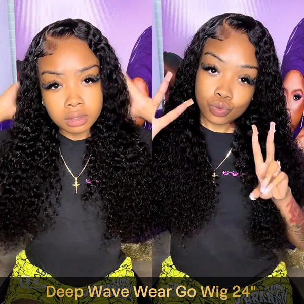 Vshow Glueless 10x6 Lace Front Wigs Deep Wave Wear Go Wig Human Hair Bleached Knots 250% Density - Image 4