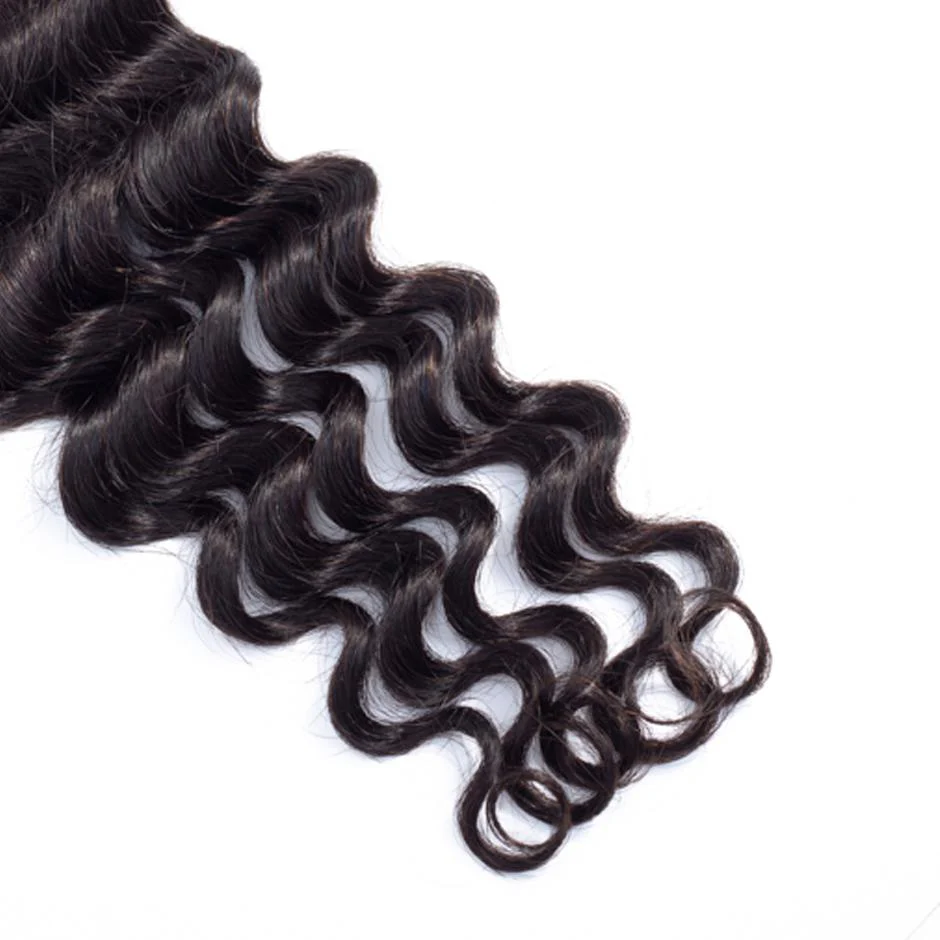 VSHOW HAIR 100% Virgin Human Hair Loose Deep Wave 4x4 Lace Closure Natural Black - Image 5