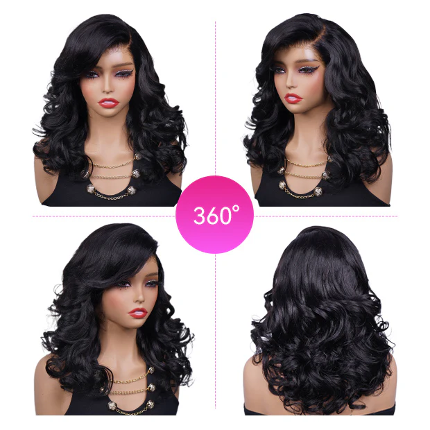 C Part Design Body Wave Wigs Layered Cut Yaki Body Pre Cut 10x6 HD Lace Wear Go Glueless Wigs Face Framing Curtain Bangs - Image 6