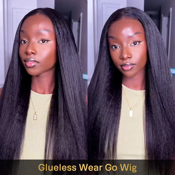 Vshow Light Yaki Straight Human Hair Glueless Wigs For Beginners 10X6 Parting Max Lace Front Wear Go Wigs - Image 3