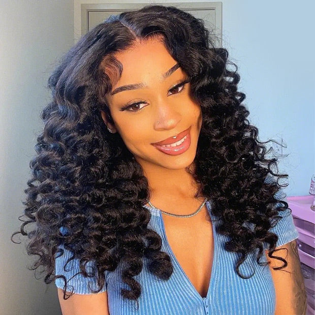 Vshow Yaki Wand Curly Wig Human Hair  Wear Go Glueless Fluffy Wig 7x5 Pre-Cut Lace With Drawstring - Image 3