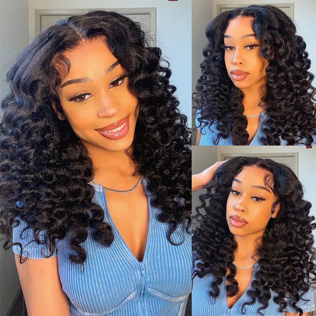 Vshow Yaki Wand Curly Wig Human Hair  Wear Go Glueless Fluffy Wig 7x5 Pre-Cut Lace With Drawstring - Image 4