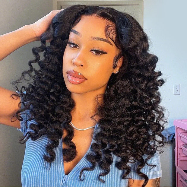 Vshow Yaki Wand Curly Wig Human Hair  Wear Go Glueless Fluffy Wig 7x5 Pre-Cut Lace With Drawstring - Image 5